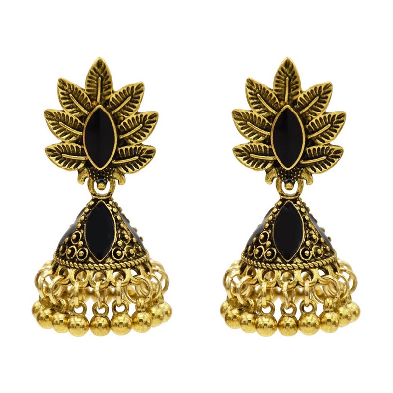 Anting Tusuk Gantung Bahan Metal Warna Gold Desain Bunga Gaya Vintageindiangipsibohoetnik Untuk Wanita