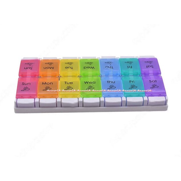 Galena Medicine Box Kotak Obat Tekan Double 14 Hari Kotak Obat Dilengkapi Dengan Nama Hari