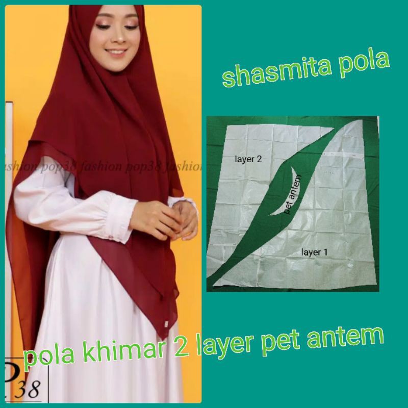 promo pola Khimar 2 layer pet antem.bisa COD