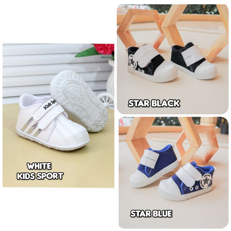 Sepatu Anak Bayi Laki-laki motif Kids Sport Bahan kanvas