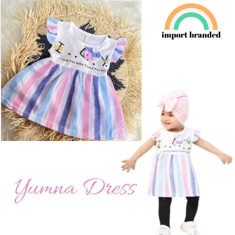 Afsheenastore Dress Anak Katun Serat Dress Bayi