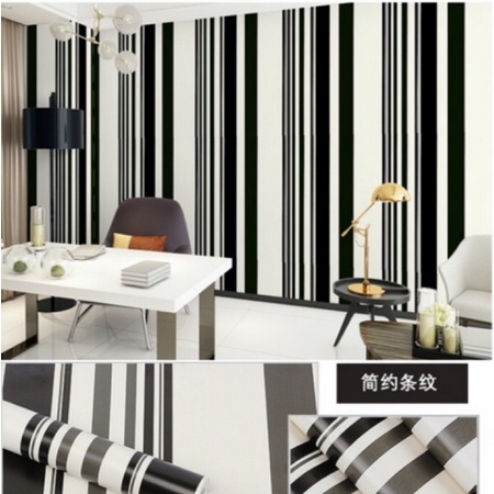 Wallpaper Sticker Motif Salur Hitam Moca 8M