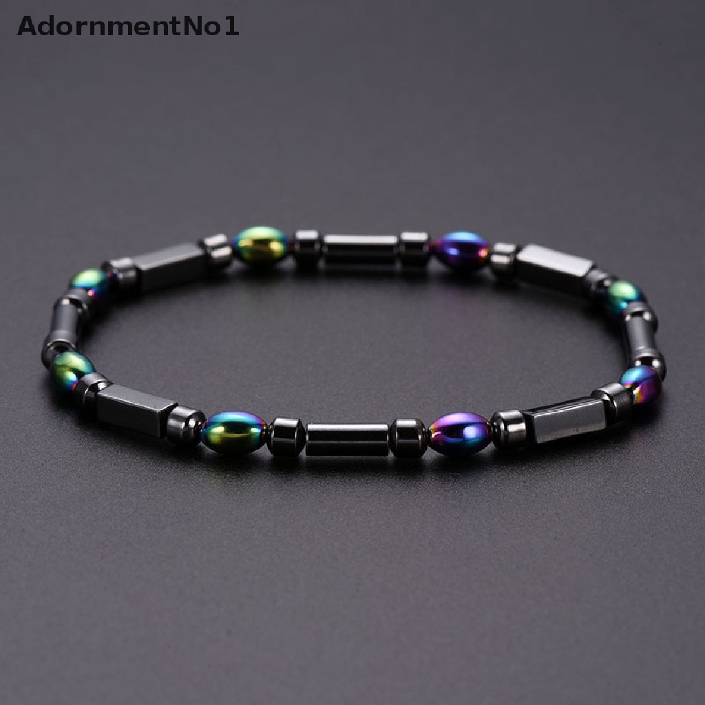 (AdornmentNo1) Gelang Kaki Manik-Manik Batu Hematite Magnetik Untuk Kesehatan / Menurunkan Berat Badan