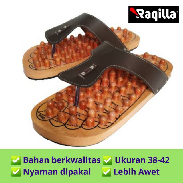 Sandal Kesehatan Refleksi Kayu Jepit Kesehatan - Raqilla