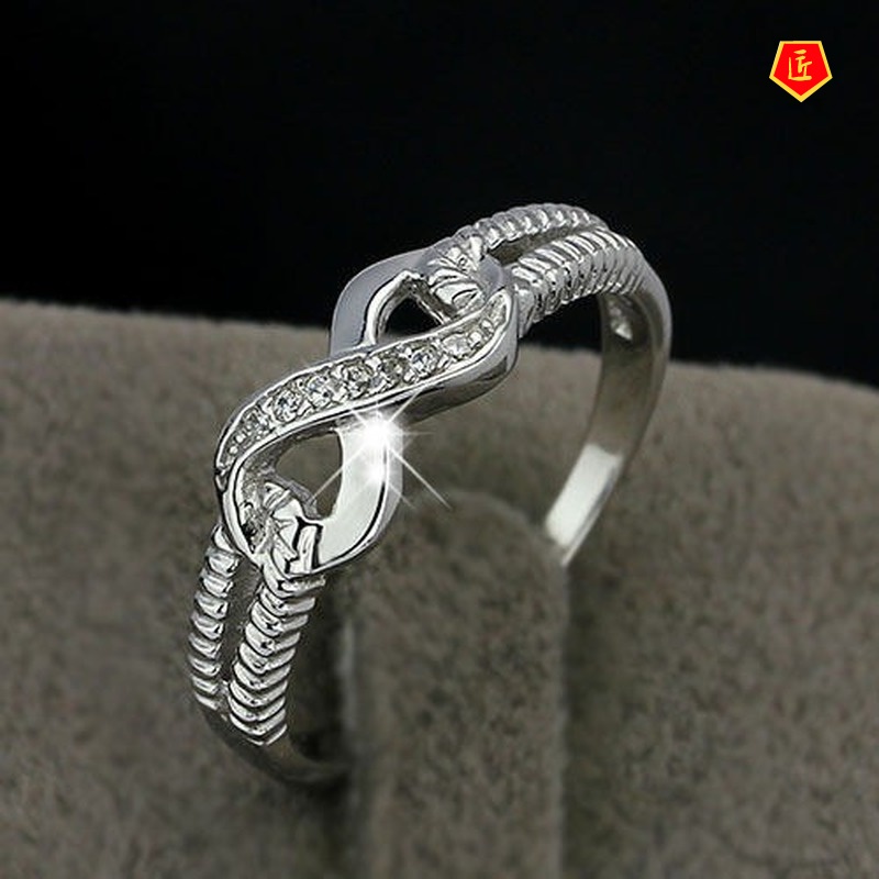 [Ready Stock]Minimalist Creative Diamond-Studded Ring Fashion Women