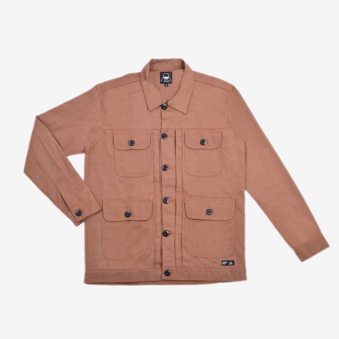 brey co Alpina Jacket Canvas Solid jaket kanvas denim jeans pria ori