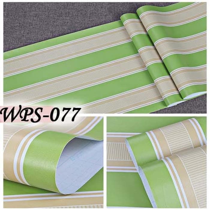 Wallpaper dinding tema 5M 077 GREEN LINE N WOOD LINE
