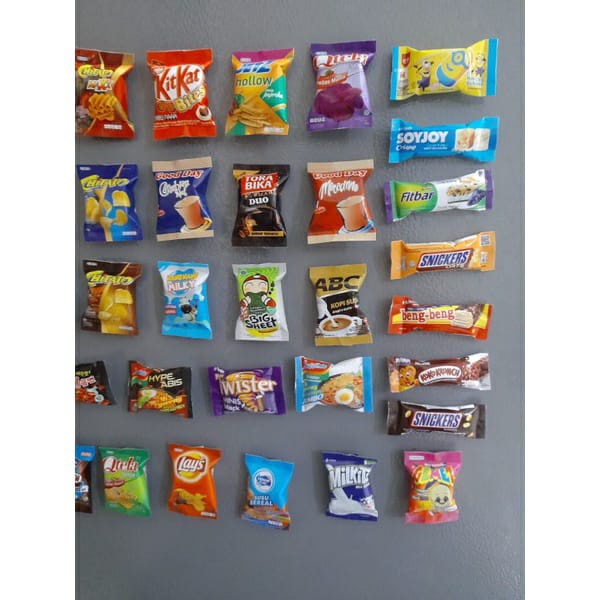 SL27 ECERAN Tempelan Kulkas Magnet Miniatur Snack Jajanan Souvenir Koleksi Mainan