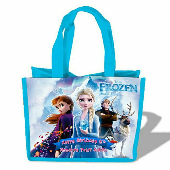 

Goodie Bag Kantong Tas Kado Souvenir Ulang Tahun Ultah Anak Elsa Frozen Karakter Lucu Menggemaskan Murah Custom