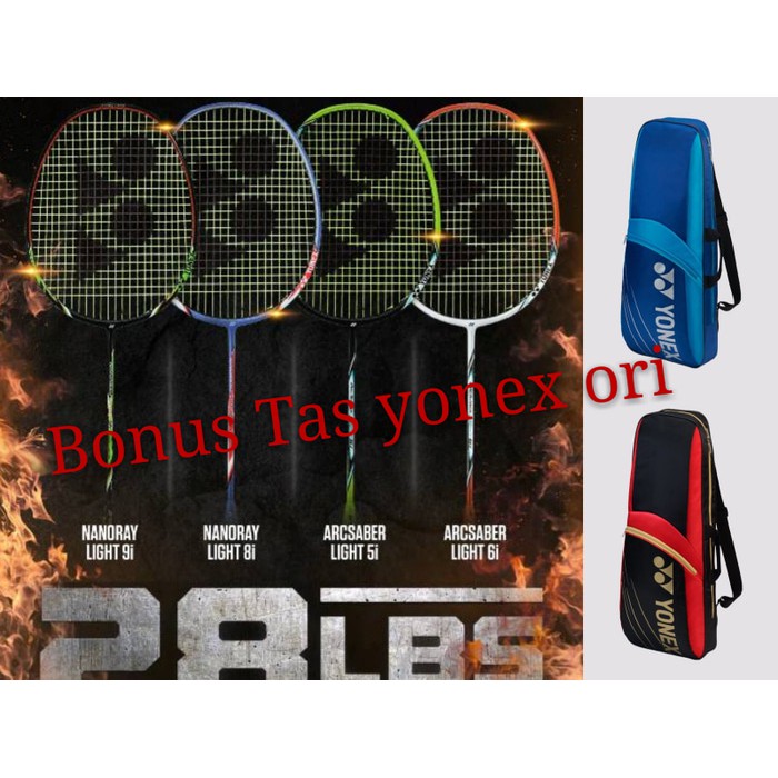 Raket Badminton bulutangkis badminton Yonex bonus tas  ORI 