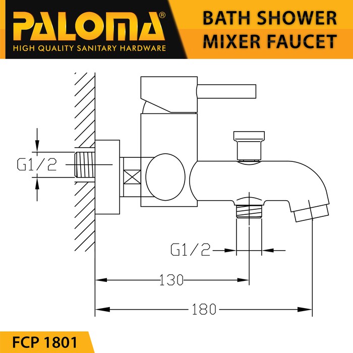 PALOMA FCP 1801 Keran Mixer Bathtub Shower Mandi Panas Dingin Kran Air