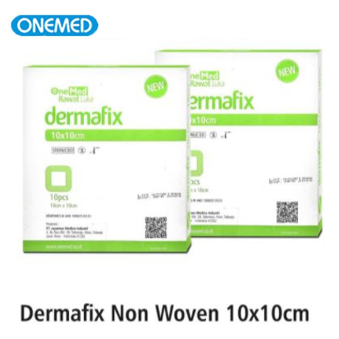 Plester Dermafix Non Woven 10 x 10 cm Box Isi 10's Onemed OJ