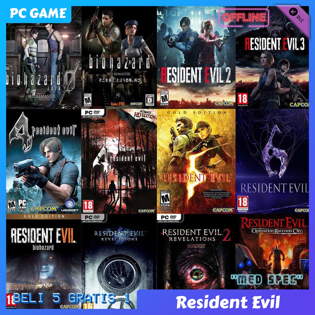 RESIDENT EVIL Series - RE Series - RE 0 - RE 1 - RE 2 - RE 3 - RE 4 - RE 8 - PC Game - Game PC - Gam