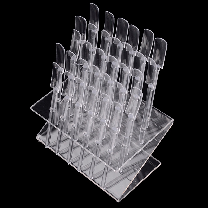 [FULL] 32pcs Tips Sticks Nail Art Clear Tips Display Stand Nail Polish Training Tools