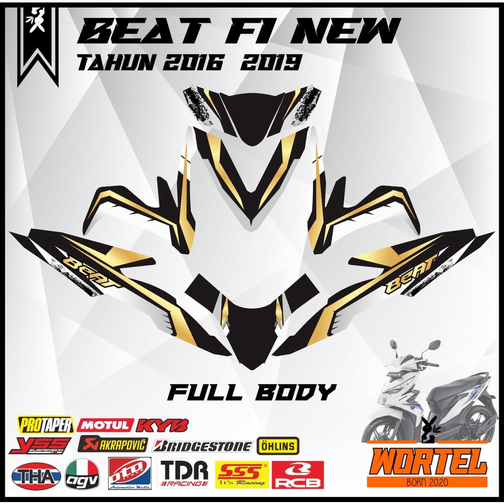 Sticker Striping Decal Motor Beat Street / Beat Fi Esp / Beat Iss / Beat Fi New Racing Keren v6 (Ful