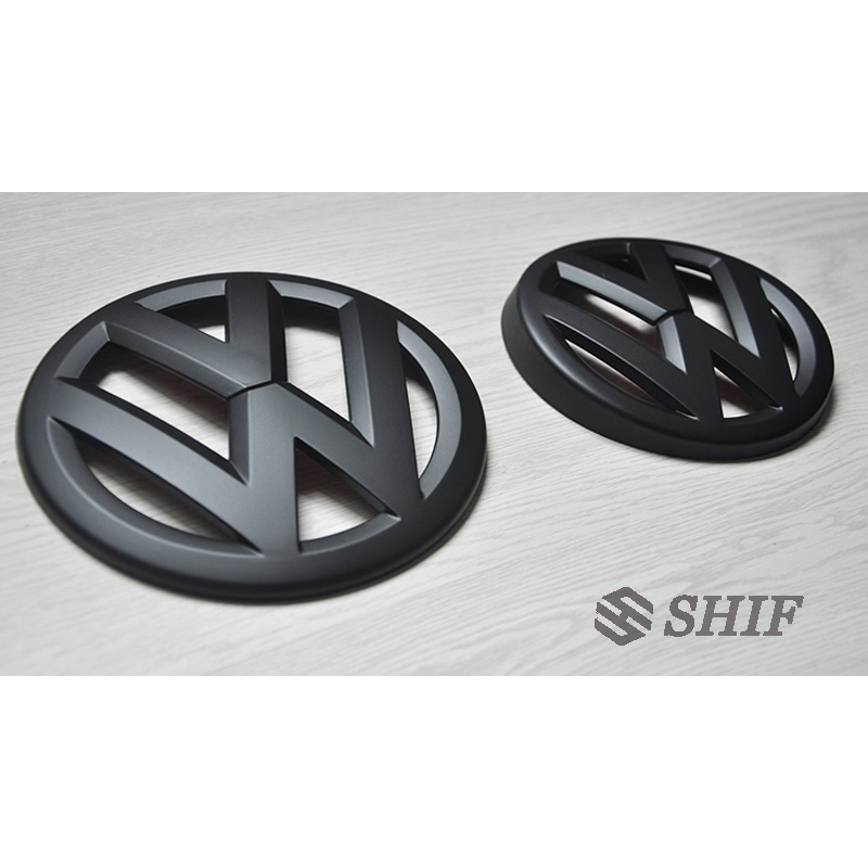 2pcs Emblem / Badge Logo Depan / Belakang Warna Hitam Matte Untuk Volkswagen Golf MK6 7 7.5