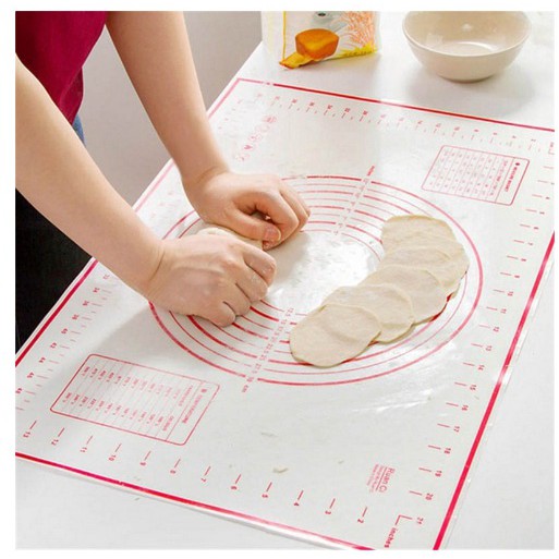 Alas Silikon untuk Adonan Kue Fondant bergulir Cutting Mat Baking Pad 40 x 60 cm