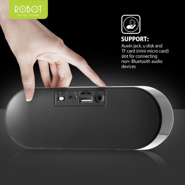 Robot RB380 Bluetooth Wireless 3.0 Mini Hifi Speaker Original wook Garansi 1tahun