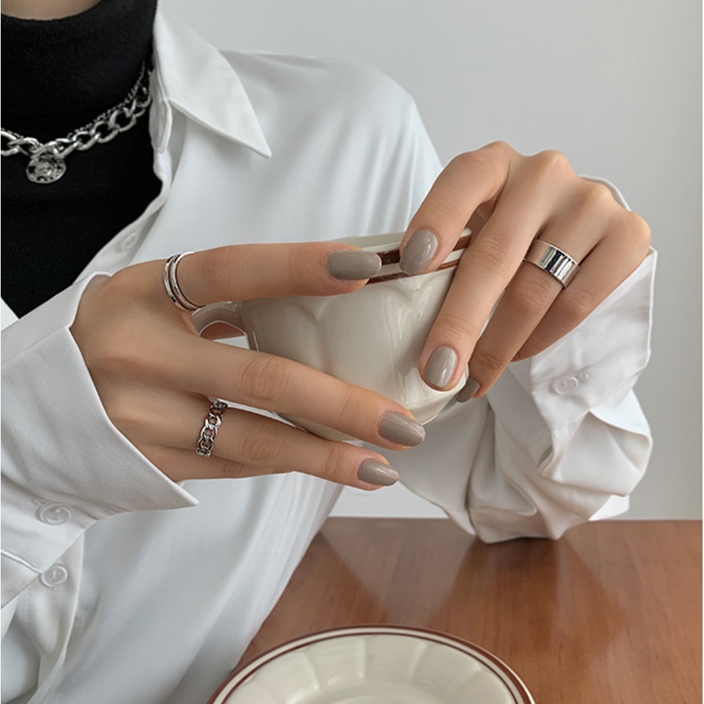 Cincin Pria Wanita 3Pcs Set Hip Hop Punk Metal Ring R08 MILENIAL Casual Korea Fashion Style Aksesoris Fesyen Cewe 3 Pcs Set Multi Unisex Open Cuff