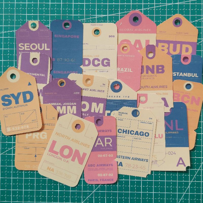 

21 Pcs Baggage Tag Airport Bag Tag Stiker Untuk Jurnal Journal Bujo