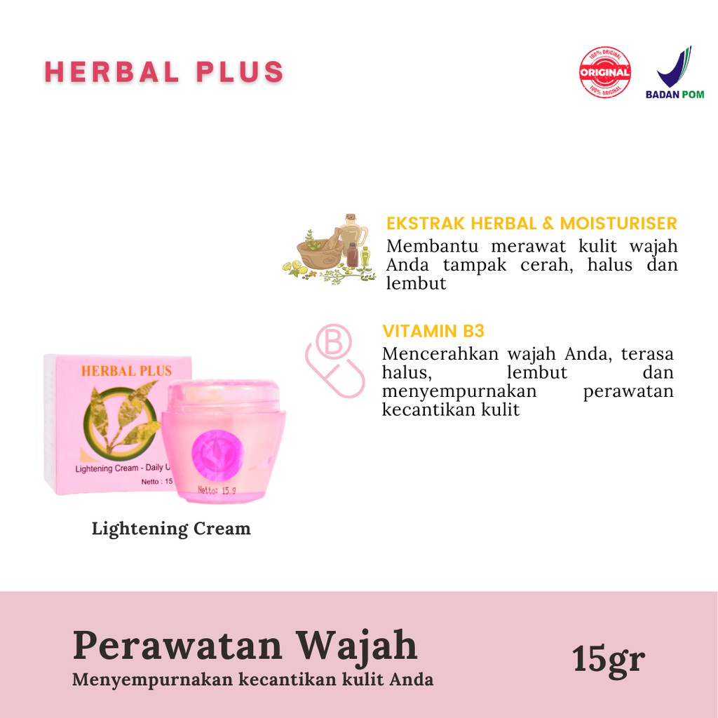 HERBALPLUS LIGHTENING CREAM-DAILY USE 15 G