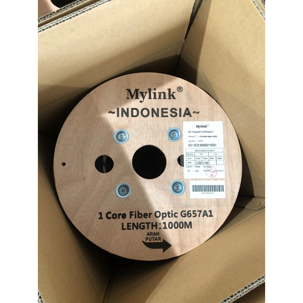 Mylink Dropcore Cable Fiber Optical 1 Core 3 Seling 1000 Meter