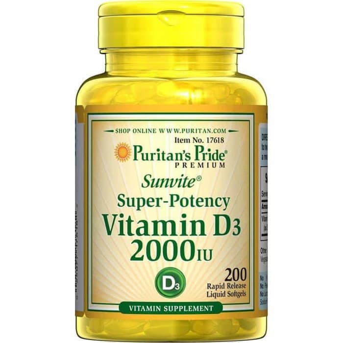 PURITANS PRIDE VITAMIN D3 2000 IU 200 SOFTGELS PURITAN