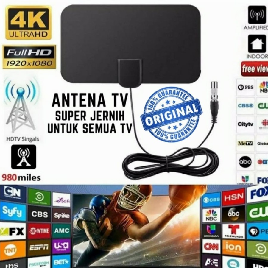 Taffware Antena TV Digital DVB-T2 4K High Gain 25dB Aksesoris Elektrik