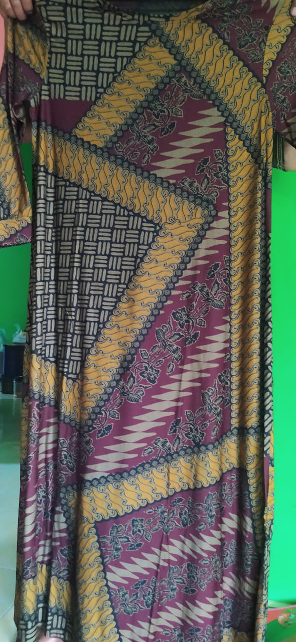 Gamis Ibu Motif Batik Ld110-130 No Busui Calvin Jeans Adem Nyaman
