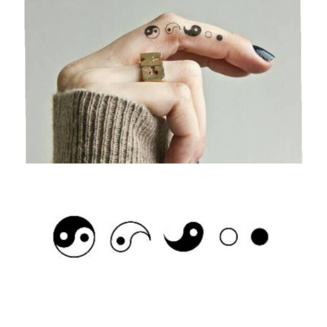 Tato Temporer Yin Yang Stiker Tato Minimalis - YIN