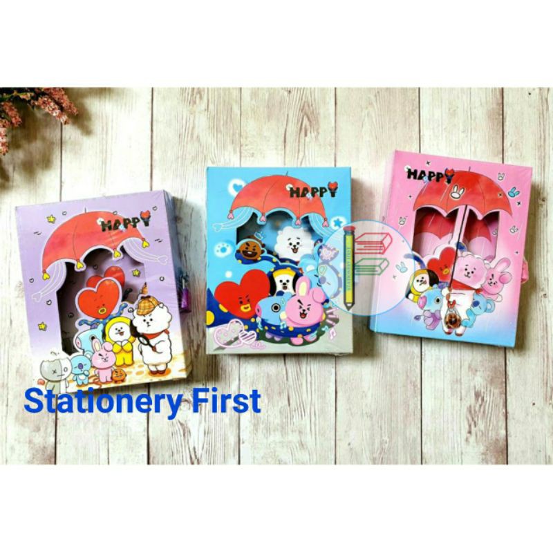 Buku Diary Anak Gembok Kunci Notebook Buku Harian BTS BT-21 Kecil