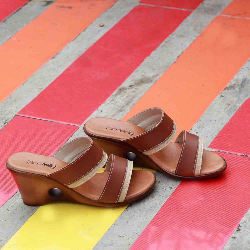 Sandal wedges wanita high quality garansi original