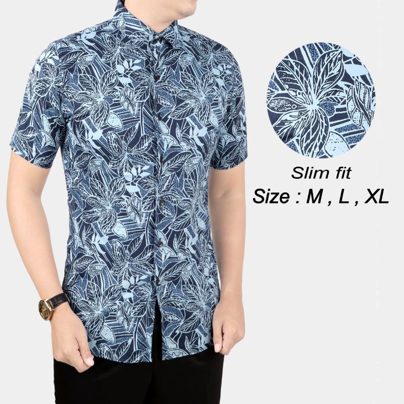 CS05 KEMEJA BATIK PRIA SLIM FIT LENGAN PENDEK BEST SELLER