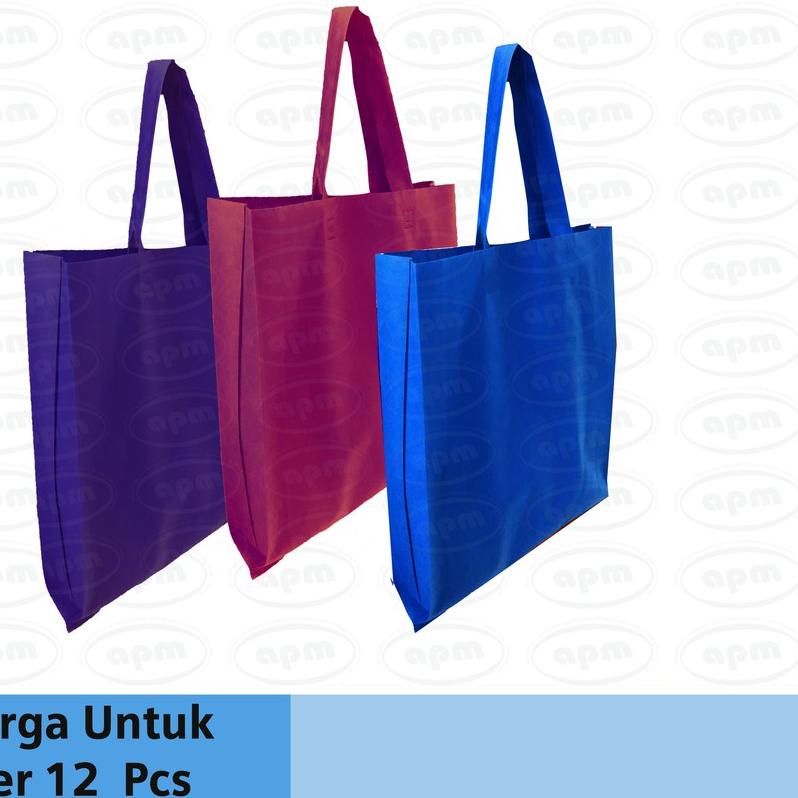 

☀ Tas Spunbond / Goodiebag Lipat Samping Ukuran 25cm x 35cm x 8cm Polos (12 pcs) ➶