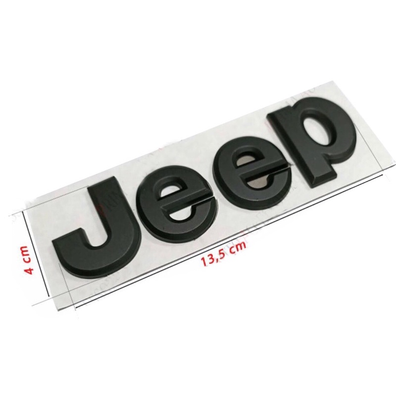 Logo emblem tulisan Jeep besar(hitam doff)