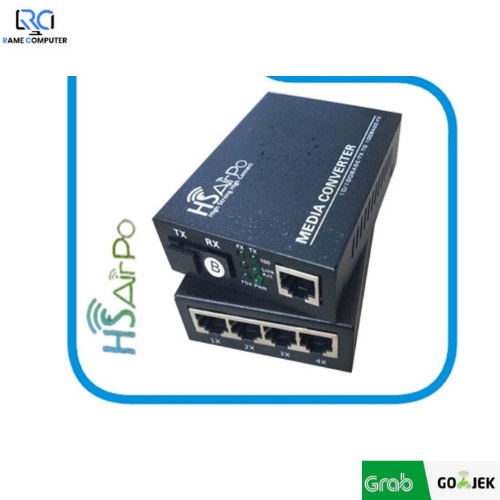 BEST SELLER HS AIRPO CM120 FIBER ETHERNET MEDIA CONVERTER 10-100 MBPS
