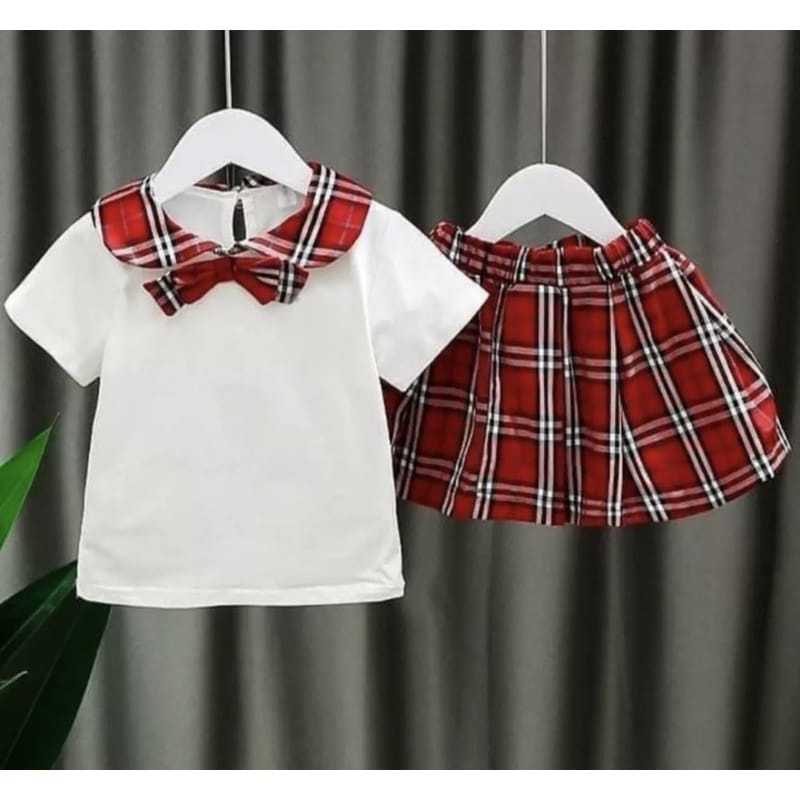 Setelan anak perempuan 1-5 tahun baju dress one set stelan setelan rok anak perempuan terbaru