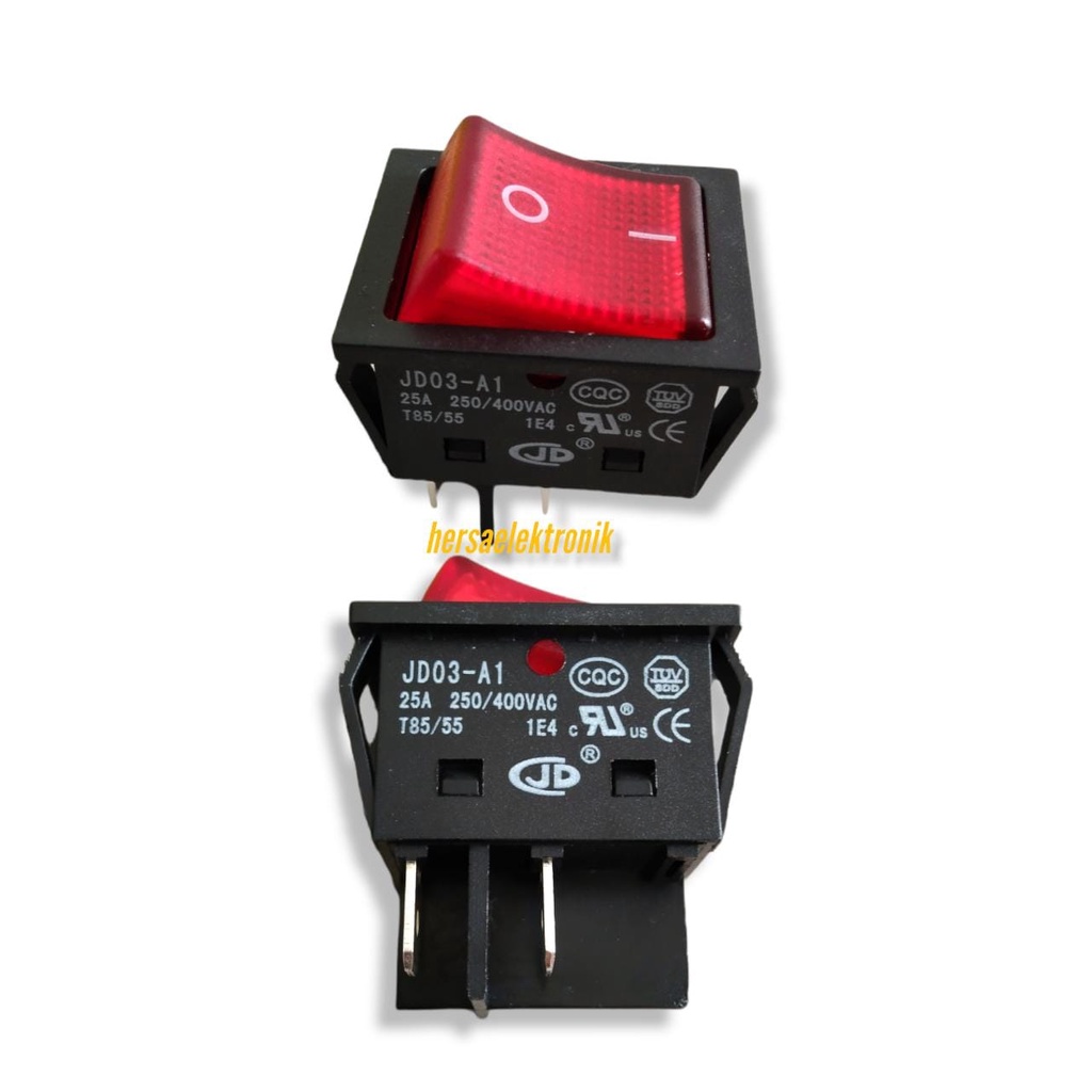 saklar on off kotak besar 20a switch 4 kaki warna merah