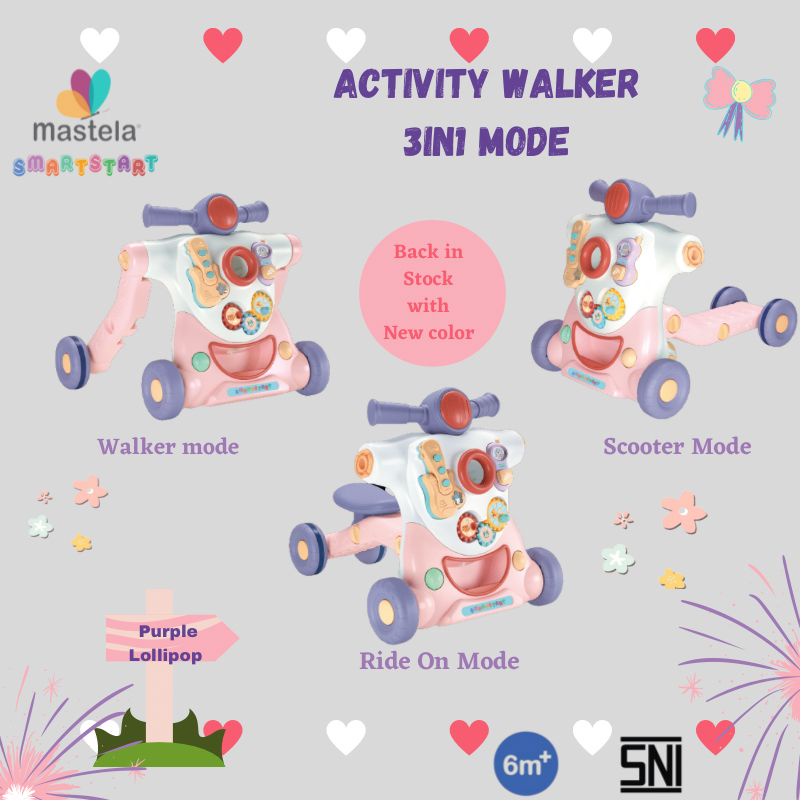 Baby Walker MASTELA Activity / Push Music Walker 3in1 kereta belajar jalan bayi