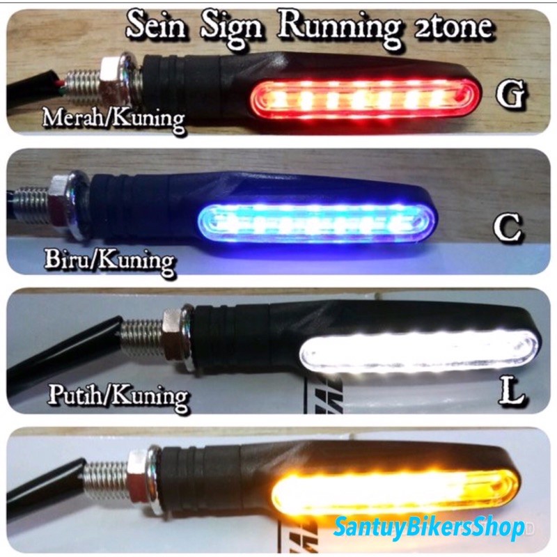 Sein Running Lampu Sen Running LED Lidi 2 Mode Universal Motor Vixion Tiger megapro Cb verza
