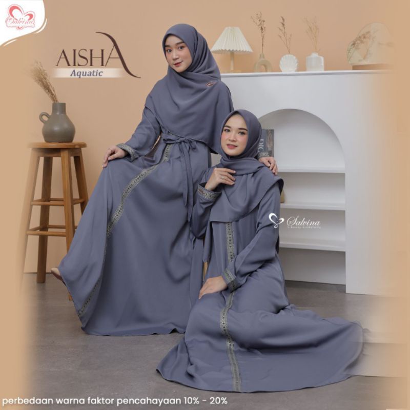AISHA ABAYA ORIGINAL SALVINA HIJAB gamis elegan untuk hari raya