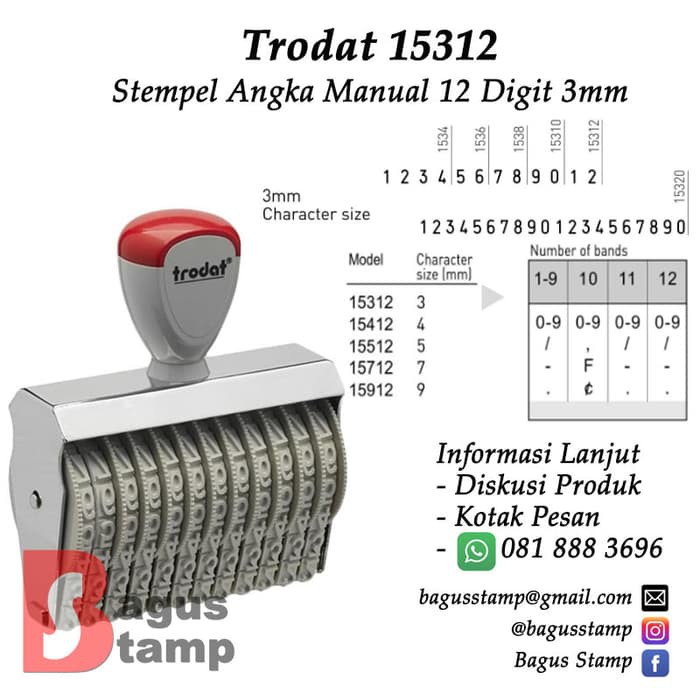 

Stempel Manual Angka 12 Digit 3mm Trodat 15312
