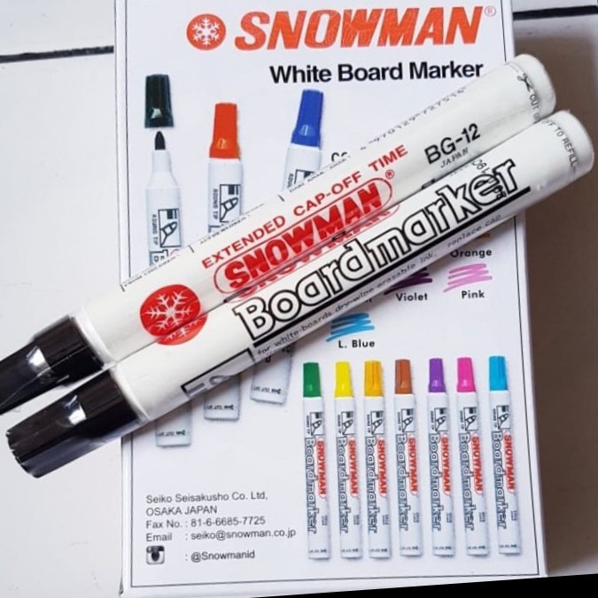 

Spidol Snowman BG 12 Whiteboard Warna Warni