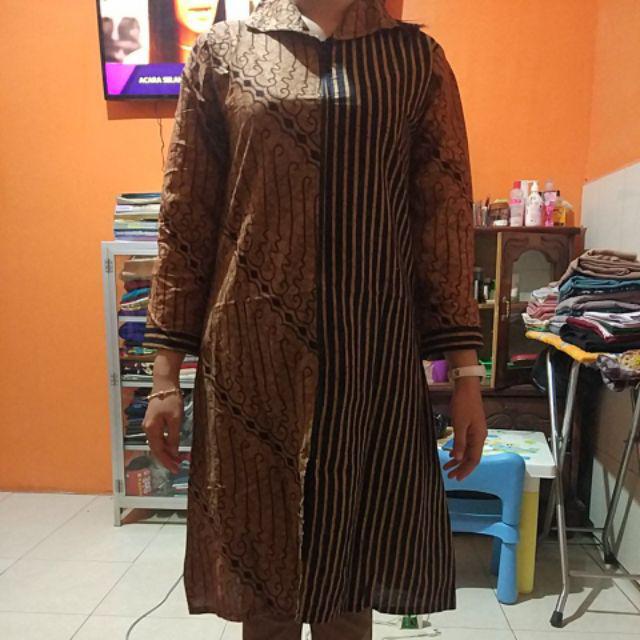 Batik Dolby Dolbi Dobby Doby Tenun Sutra Tulis Katun Atbm Baron Atasan Batik Wanita Sogan Srg308