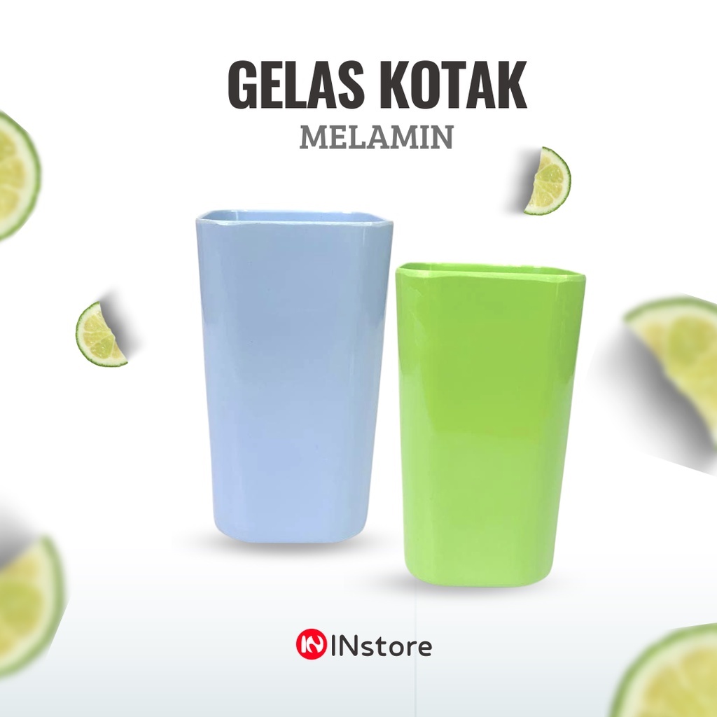 Gelas Kotak Melamin 380 ml