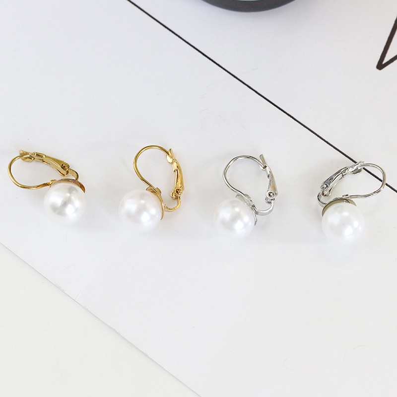 Korean fashion simple pearl earrings new Korean star earrings female pearl inlay