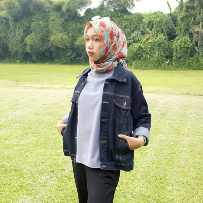 Jaket Jeans Levis Wanita Warna Maroon Biru Hitam Hijau Army