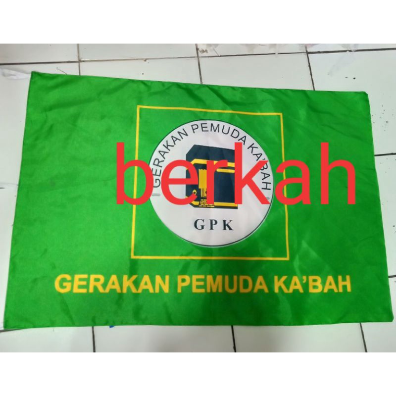 bendera gerakan pemuda ka'BAh/GPK ukuran 60x90 bahan abutai sablon bagus satu kantong isi  100