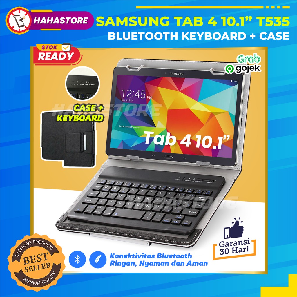 Samsung Galaxy Tab 4 10.1 inch 2014 T530 T535 Bluetooth Keyboard Flip Case Book Cover Soft Casing Sa