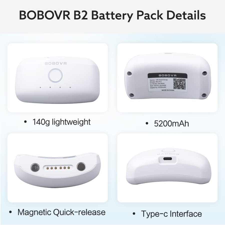 BOBOVR B2 5200mah Battery Pack For M2 Pro Strap for Oculus Quest 2